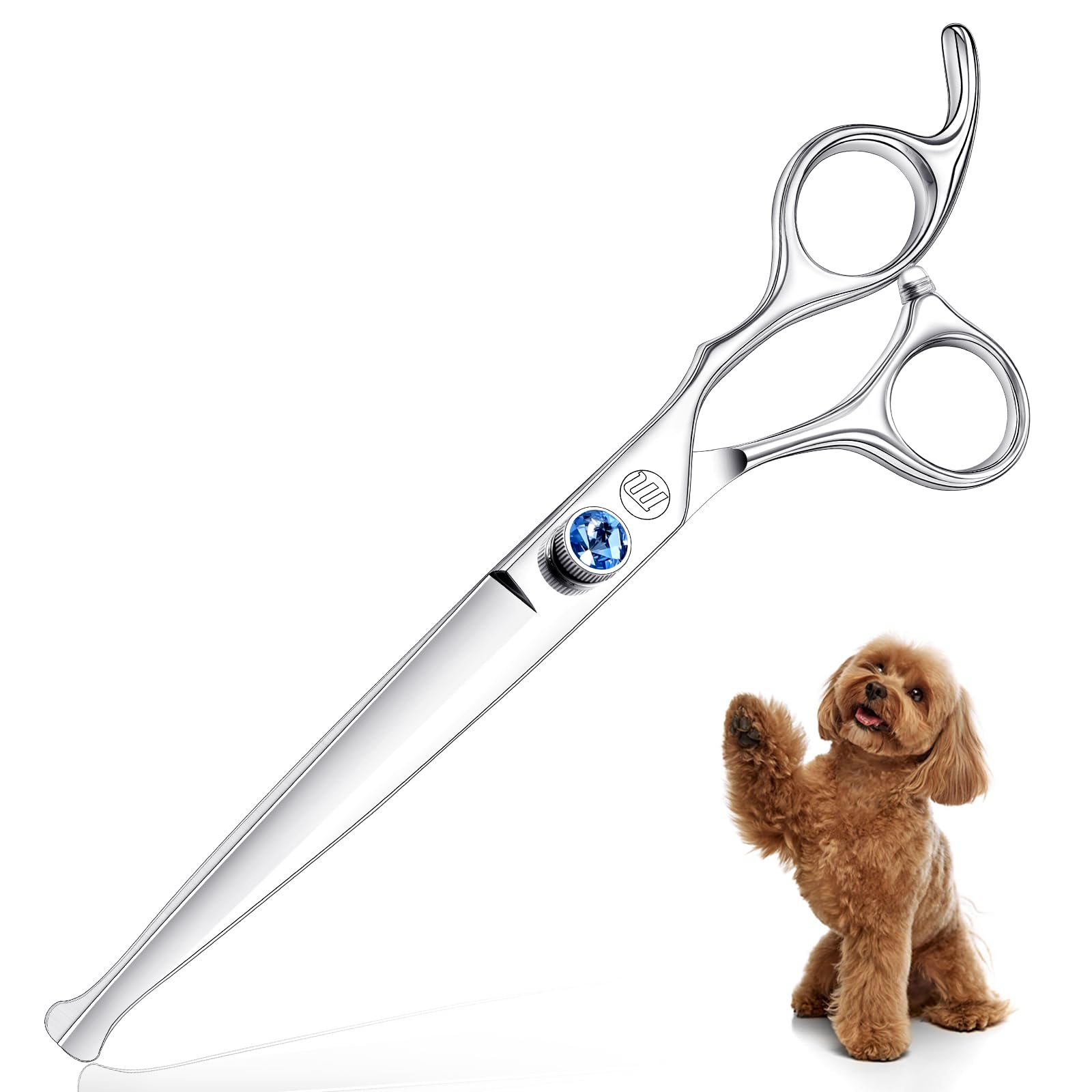 Dog Grooming Straight, Curved, Thinning/Blending/Chunking Scissors Kit, JP-440C Stainless Steel Pet Cat Hair Cutting/Trimming Shears
