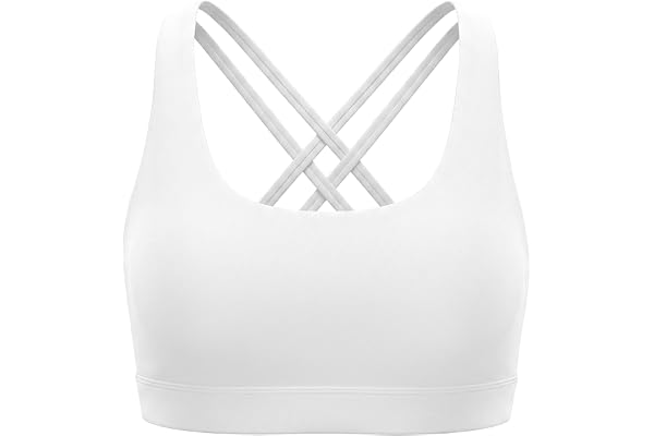 DOCUMO Girls Sports Bra Size 10-12 Strappy Back Training Bras for Girls | Girls Athletic Bras Padded Scoop Neck for Kids Teen