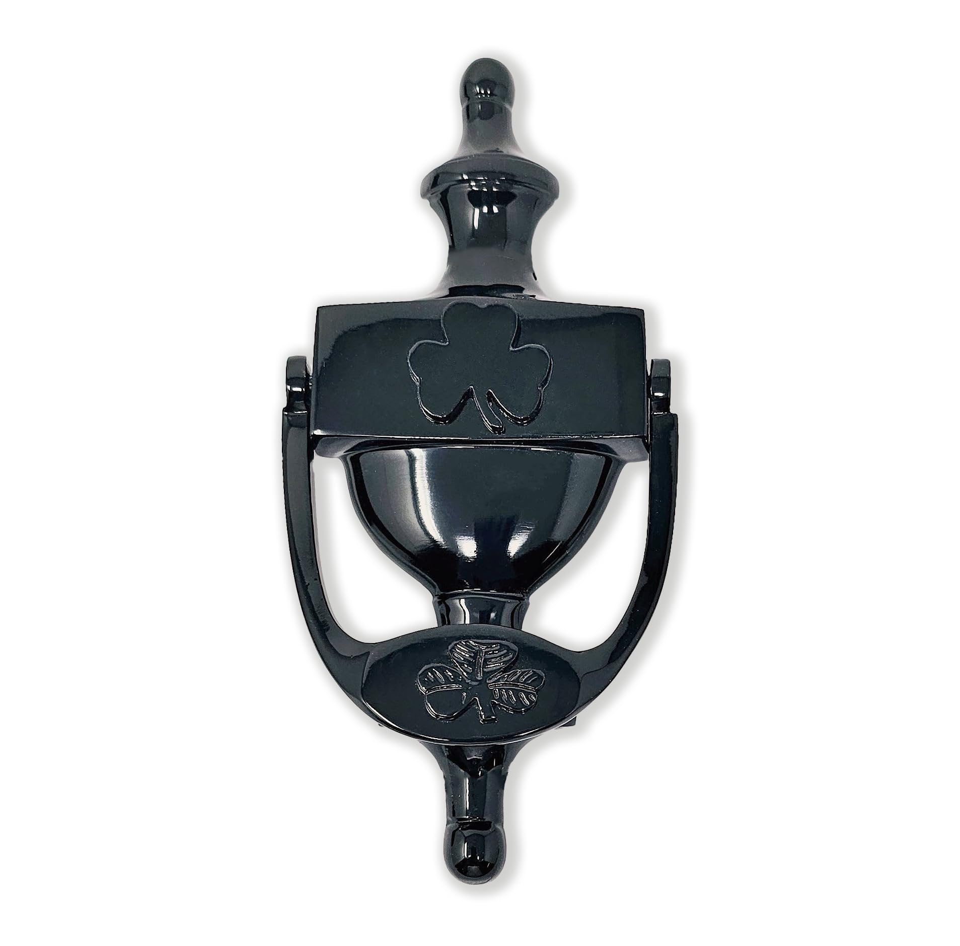 Exclusively Irish Celtic Door Knocker for Front Door Shamrock Brass Knocker Lucky Celtic Gift for Home 8'' (Black Brass)