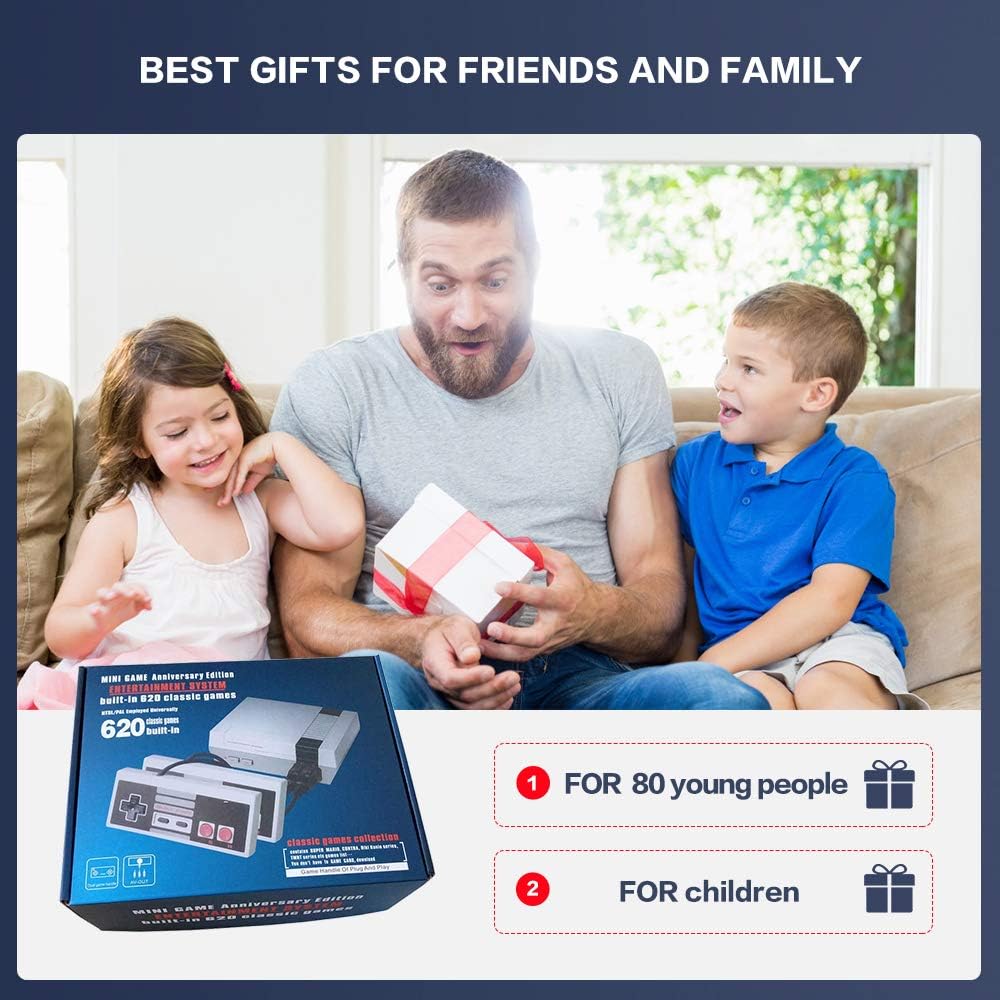 Bosszer 620 Retro Game Console, AV Output Mini NES Console Built-in Hundreds of Classic Video Games System: Toys & Games