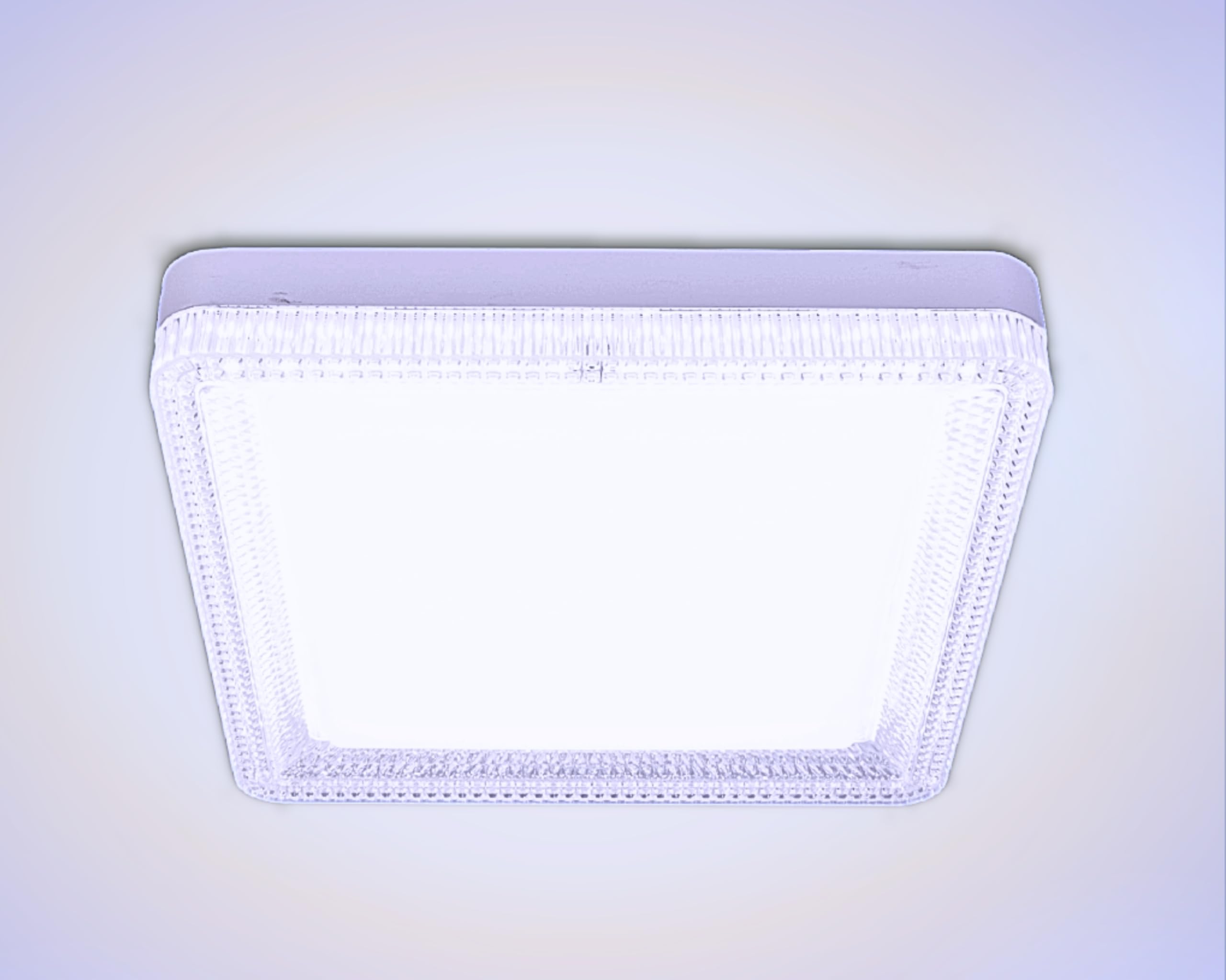 ONEGlobal MASLED 36W LED Square Ceiling Light with Crystal Lampshade | 6000K-Cool Daylight, Flush Mount, 3240 Lumen, Up to 25m2 | Ideal for Bedroom, Living Room, Bathroom, Kitchen, Office, Shop
