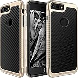 iPhone 7 Plus Case, E LV iPhone 7 Plus Case Cover - PU Leather Slim Protective Case Cover for Apple iPhone 7 Plus - [CARBON BLACK]