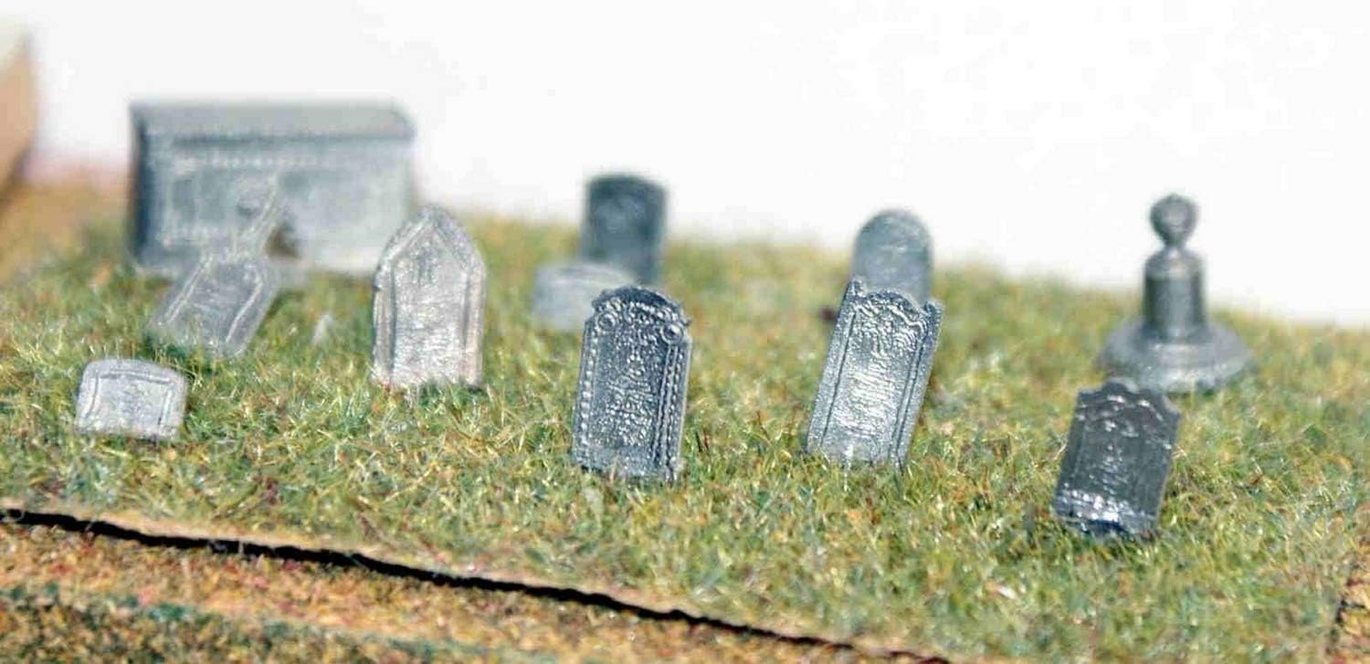 Langley Models Grave + Tombstones N Scale UNPAINTED Metal Model Kit A36