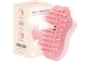ZXCIVHUA Cat Steam Brush - 3in1 Steam Brush for Cats - Rechargeable Silicone Steam Brush - Comb for Removing Tangled And Loose Hair -Cat Brush,Dog Brush(Cat Paw Pink)