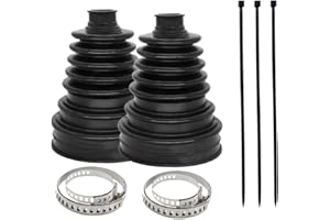 TNAIYH Car CV Boot, 2PCS Silicone Vehicle Axle Repair Kit with 4 Stainless Steel Clamps & 6 Cable Ties, Waterproof Dustproof CV Joint Boot Set, Universal Automotive Accessories (Black)