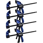 Bar Clamps for Woodworking,NOEAIKE 4-Pack Wood Clamps 12 Inch Light Duty One-Handed Woodwoking Clamps,Quick Grip/Spreader Cla
