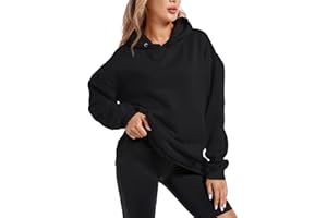Tuislay Oversized Hoodie For Women Baggy Casual Sweatshirt Teen Hooded Long Sleeve Basic Pullover Drawstring Kangaroo Pocket