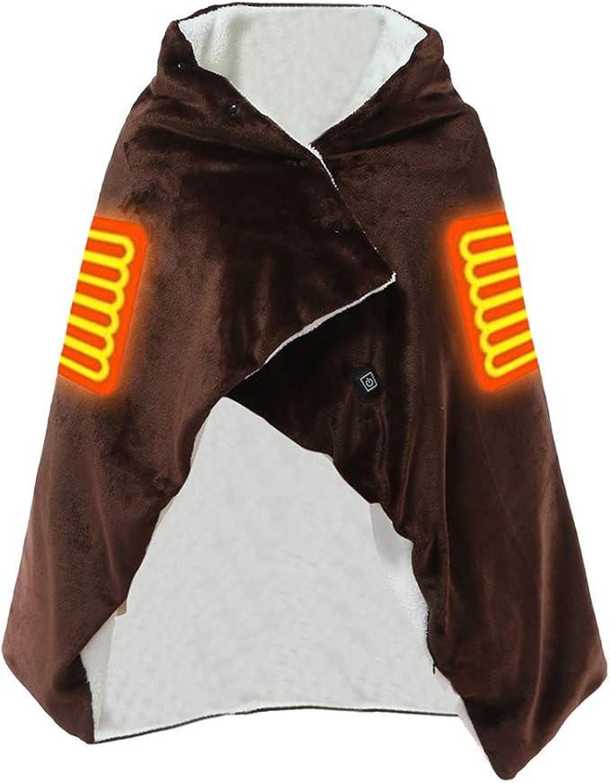 Electric Heated Blanke Throw, USB Wearable Heating Shawl 3
