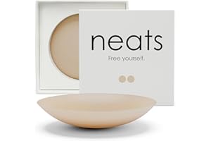 NEATS Nipple Covers for Women, Reusable & Hypoallergenic Sticky Silicone Pasties Caramel, Caramel, L/XL (Fits D+ cups)