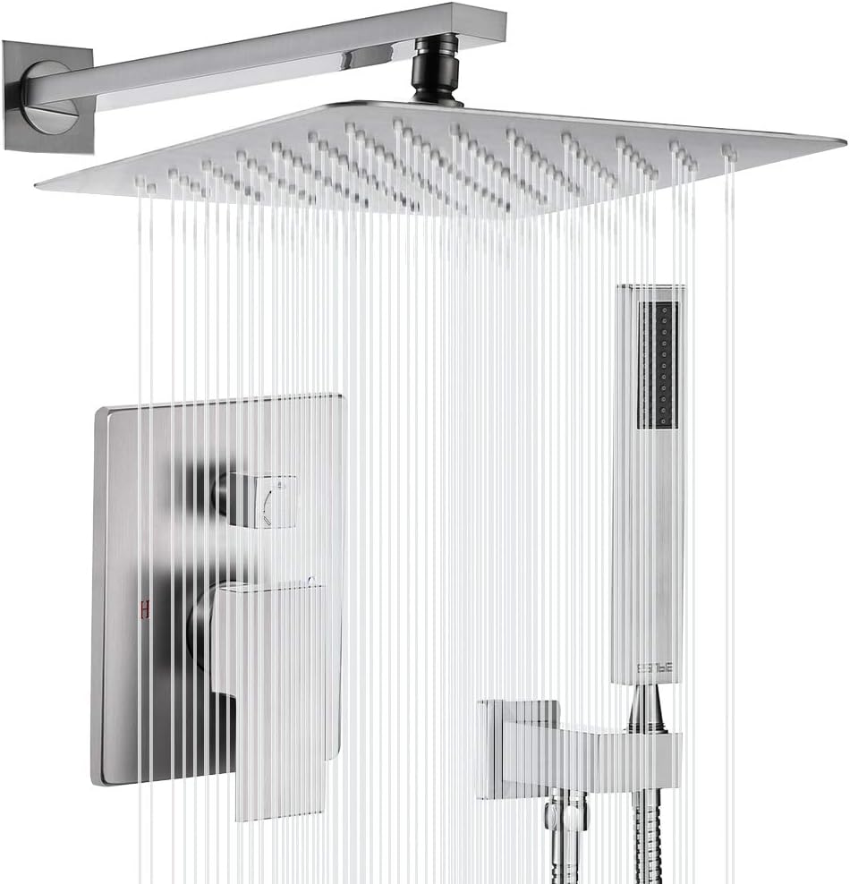 Esnbia Shower System Brushed Nickel Shower Faucet Set With Valve