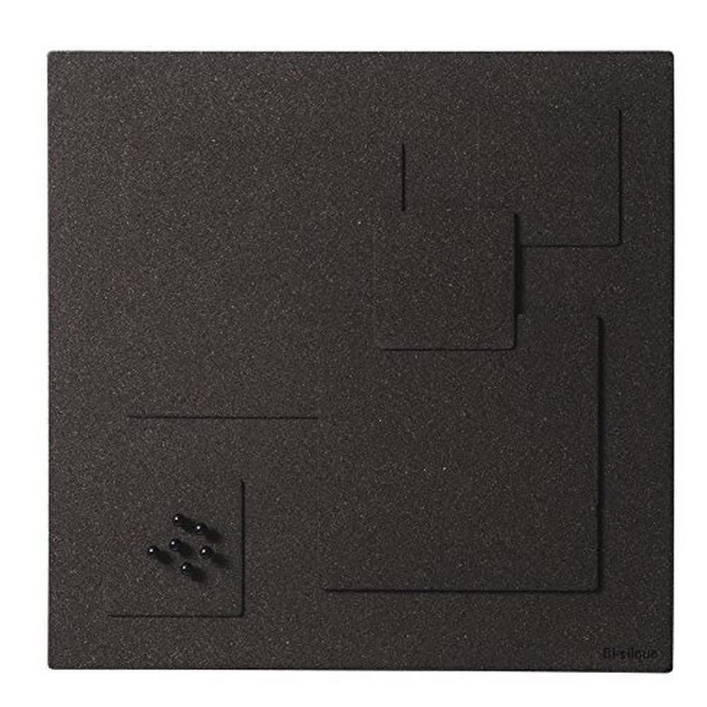 Bi-Office Square Tile Notice Board, 45 x 45 cm, Black Cork Surface