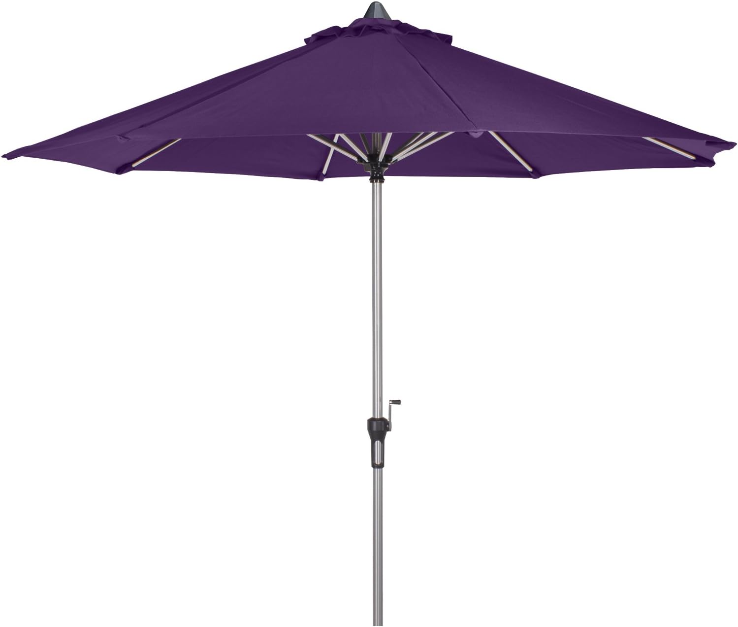 Cozy Bay 3 m Deluxe Crank Parasol with 38 mm Brushed Aluminium Pole - Deep Purple