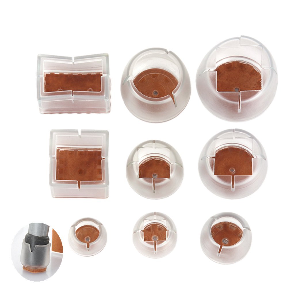 16pcs Chair Leg Floor Protectors Table Leg Cover Cups to Protect Wood Tile Floors and Furniture with 17 Different Sizes in Round Square Rectangle Shape-NO.11 D:2.2-2.8cm