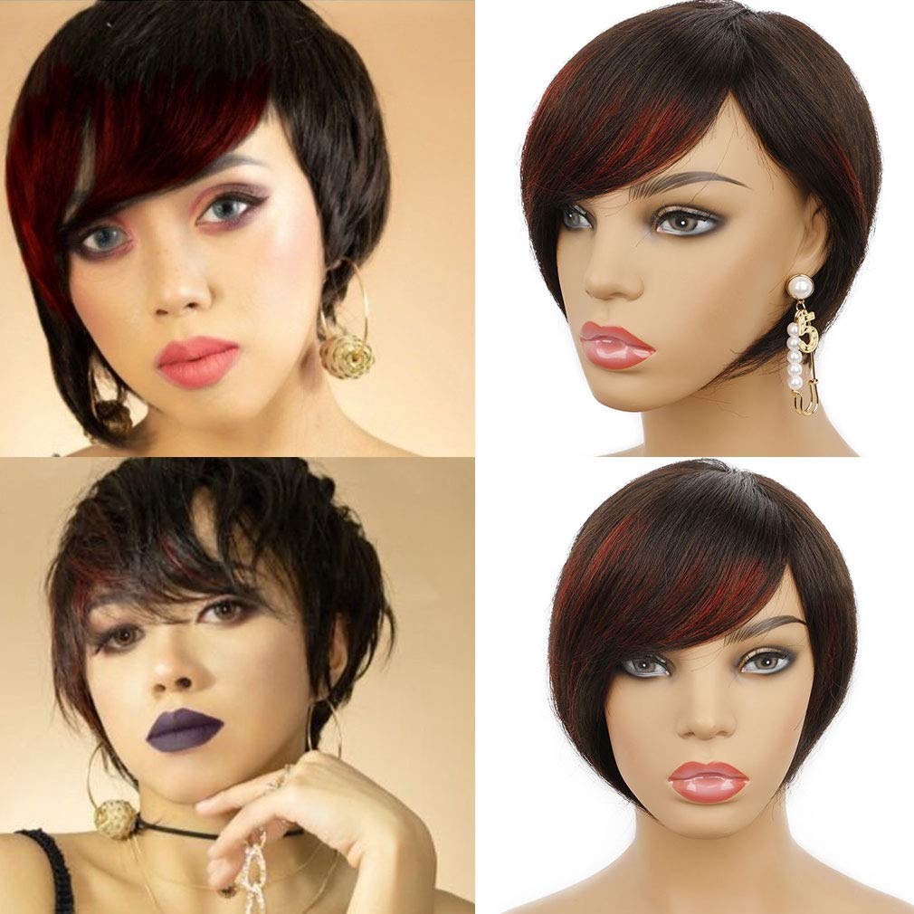Amazon Com Goldfinch Short Straight Wig Human Hair Pixie Cut Wig