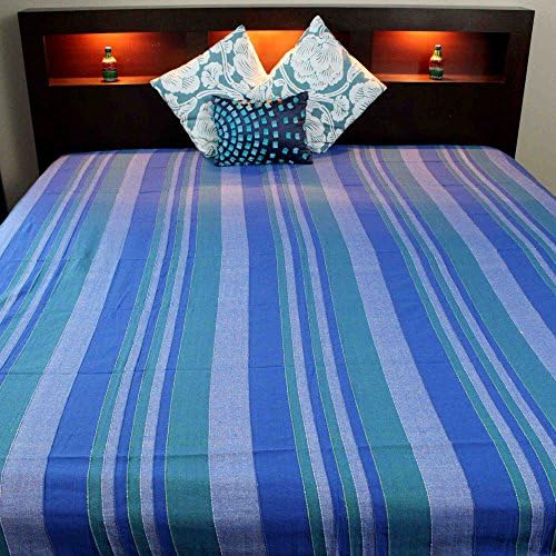 Homestead Heavy Cotton Ribbed Striped Tapestry Bedspread Bed Sheet Beach Sheet Throw Full 98 X 88 Inches Blue Buy Online At Best Price In Uae Amazon Ae