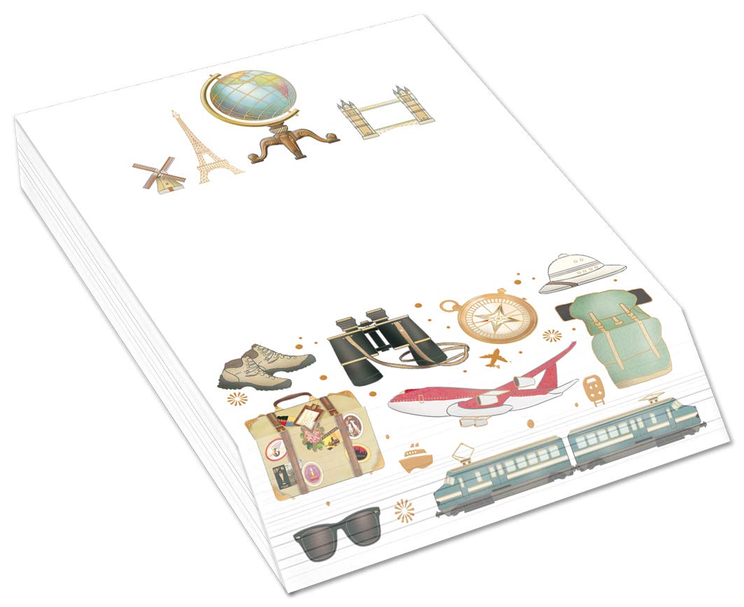 Quire Slant Pad Notepad - Travel Design - 180 Sheets - Size 105mm x 148mm