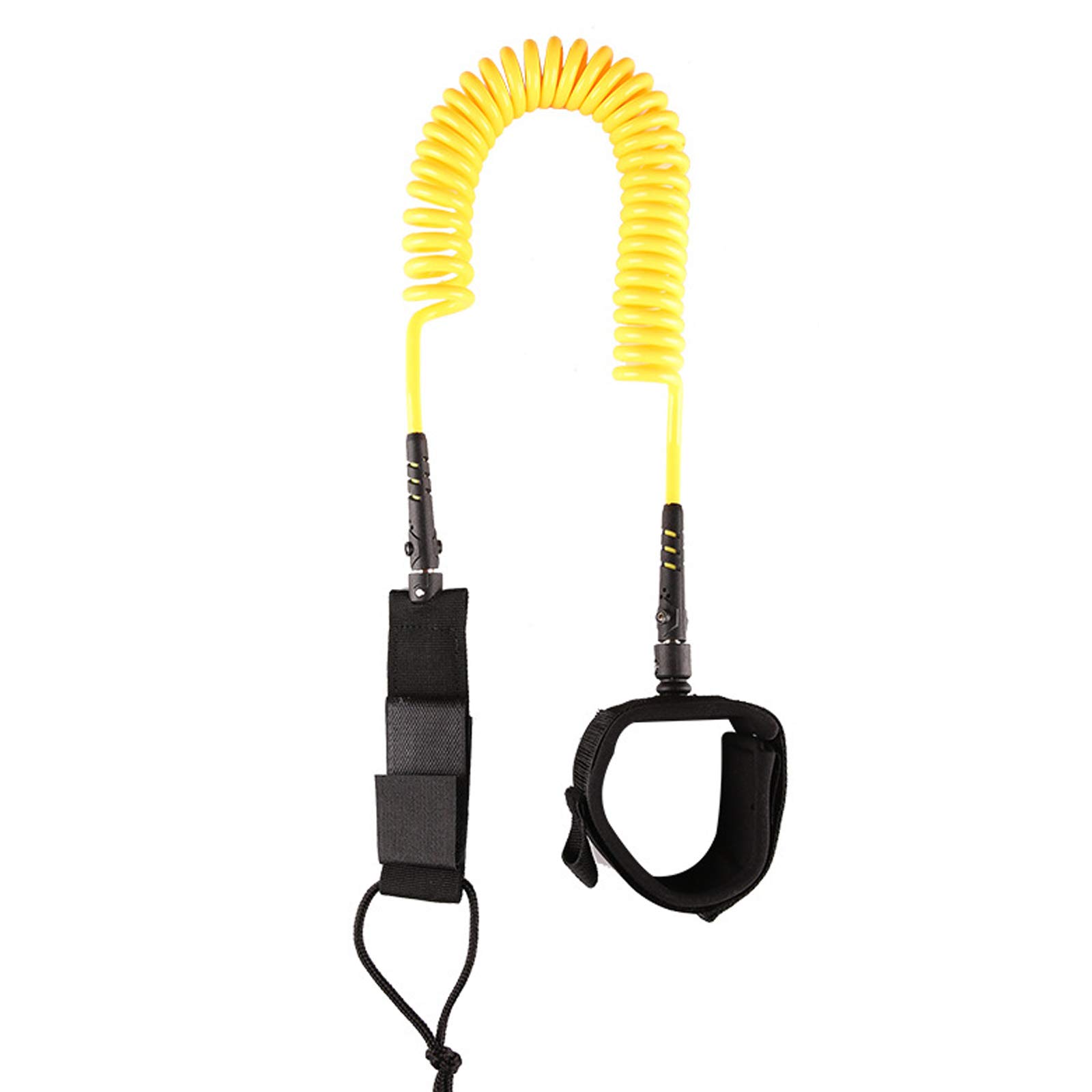 Surf SUP Board Leash,10ft 7mm TPU Coiled Stand Up Paddle Board and Surfboard Leashes,Padded Ankle Strap Leg Rope,with Double Stainless Steel Swivels and Triple Rail Saver,for All Water Sport Surfboard