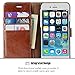 OCASE iPhone 6S Plus Case [Free Screen Protector Included] Leather Flip Wallet Case for iPhone 6 Plus / 6S Plus Devices - Brown