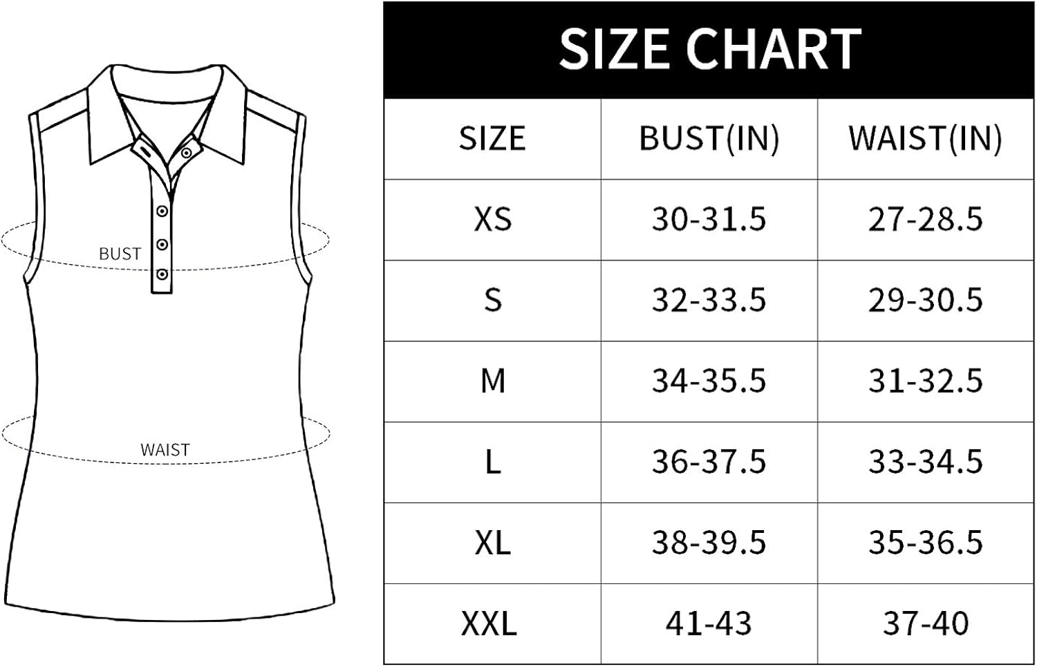 CQC Women's Golf Tennis Sleeveless Polo Shirts Quick Dry Athletic Tank Tops UPF 50+: Clothing