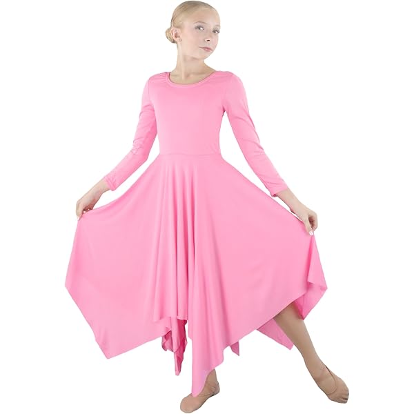 Amazon.com: Danzcue Girls Praise Loose Fit Full Length Long Sleeve Dance  Dress (4-6, Aqua Blue) : Clothing, Shoes & Jewelry