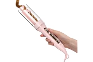 Zavarea Automatic Rotating Curling Iron for Long Hair - 1 Inch Curling Wand for Beach Waves & Loose Curls, Easy Hair Curler for Beginners, Anti-Scald & Frizz-Free, Dual Voltage for Travel