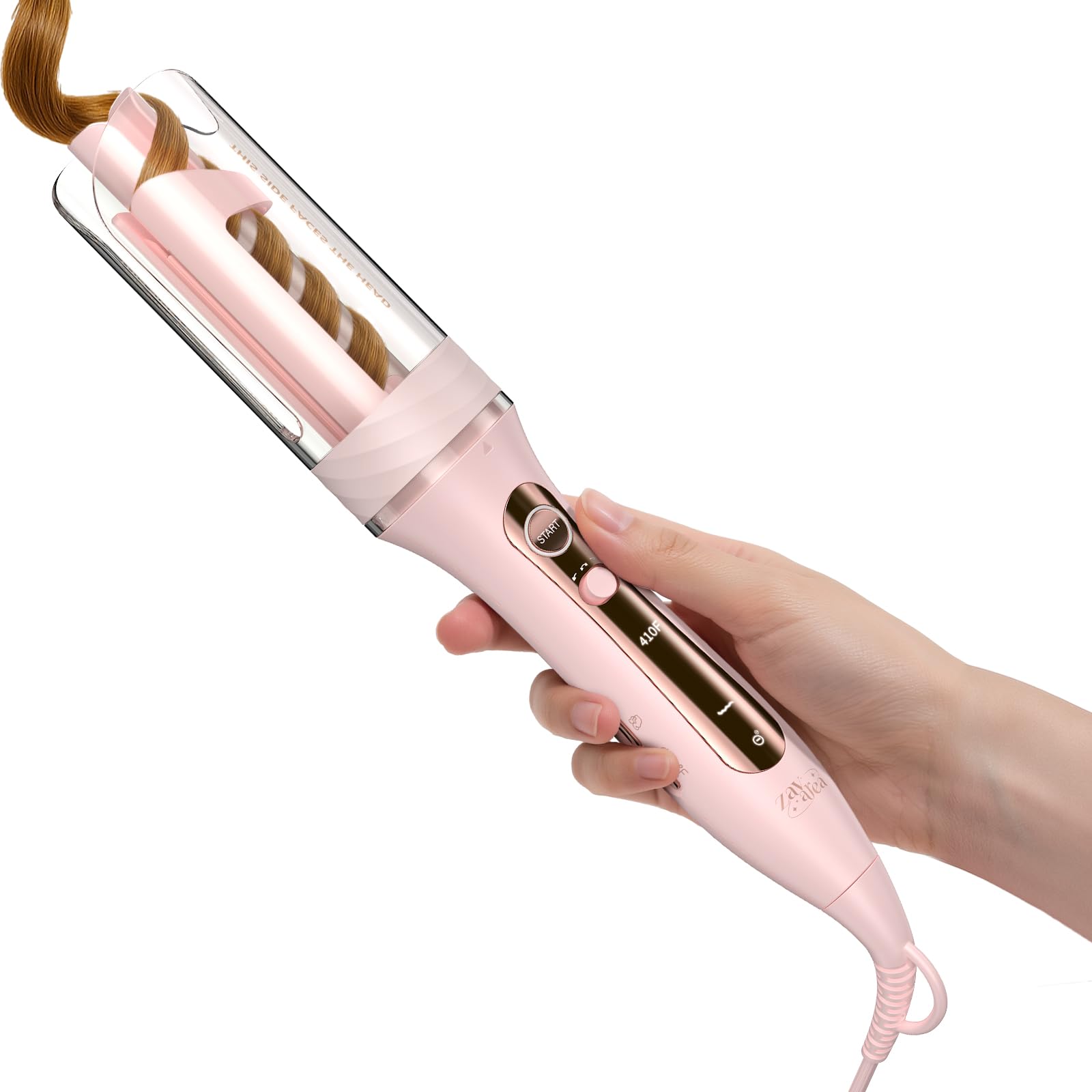 Photo 1 of Zavarea Automatic Curling Iron - 1 Inch Rotating Curling Wand for Beach Waves & Loose Curls, Easy Hair Curler for Beginners, Anti-Scald & Frizz-Free, Dual Voltage for Travel