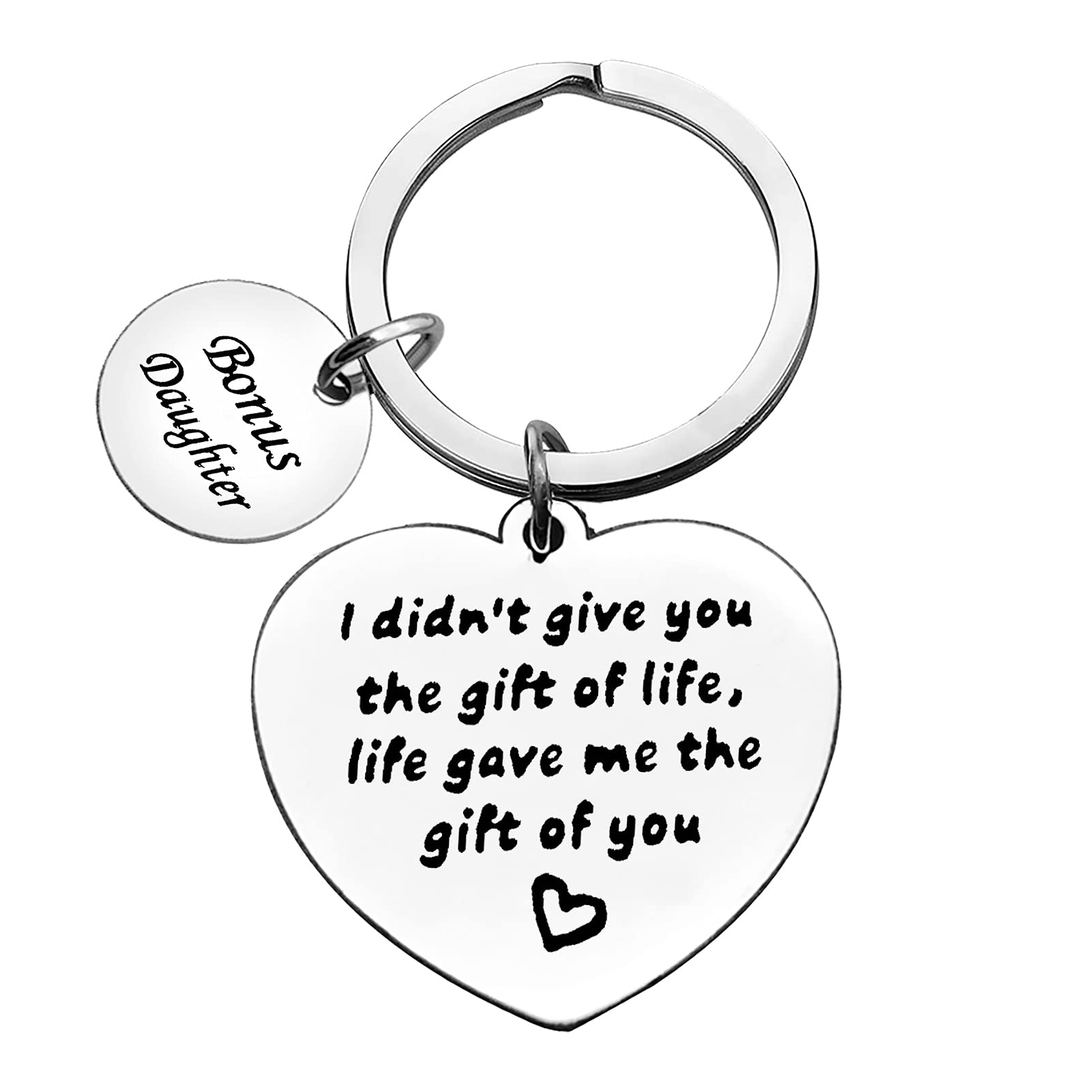 Ximalun Bonus Daughter Gifts Stepdaughter Keyring Daughter in Law Gifts I Didn't Give You The Gift Of Life Life Gave Me The Gift Of You Keyring Wedding Gifts Christmas Birthday Gifts Adoption Gifts