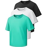Boys Shirts Athletic Dry Fit Neon T Shirts Short Sleeve Kids Youth Moisture Wicking Quick Dry Sports Training Performance Tee