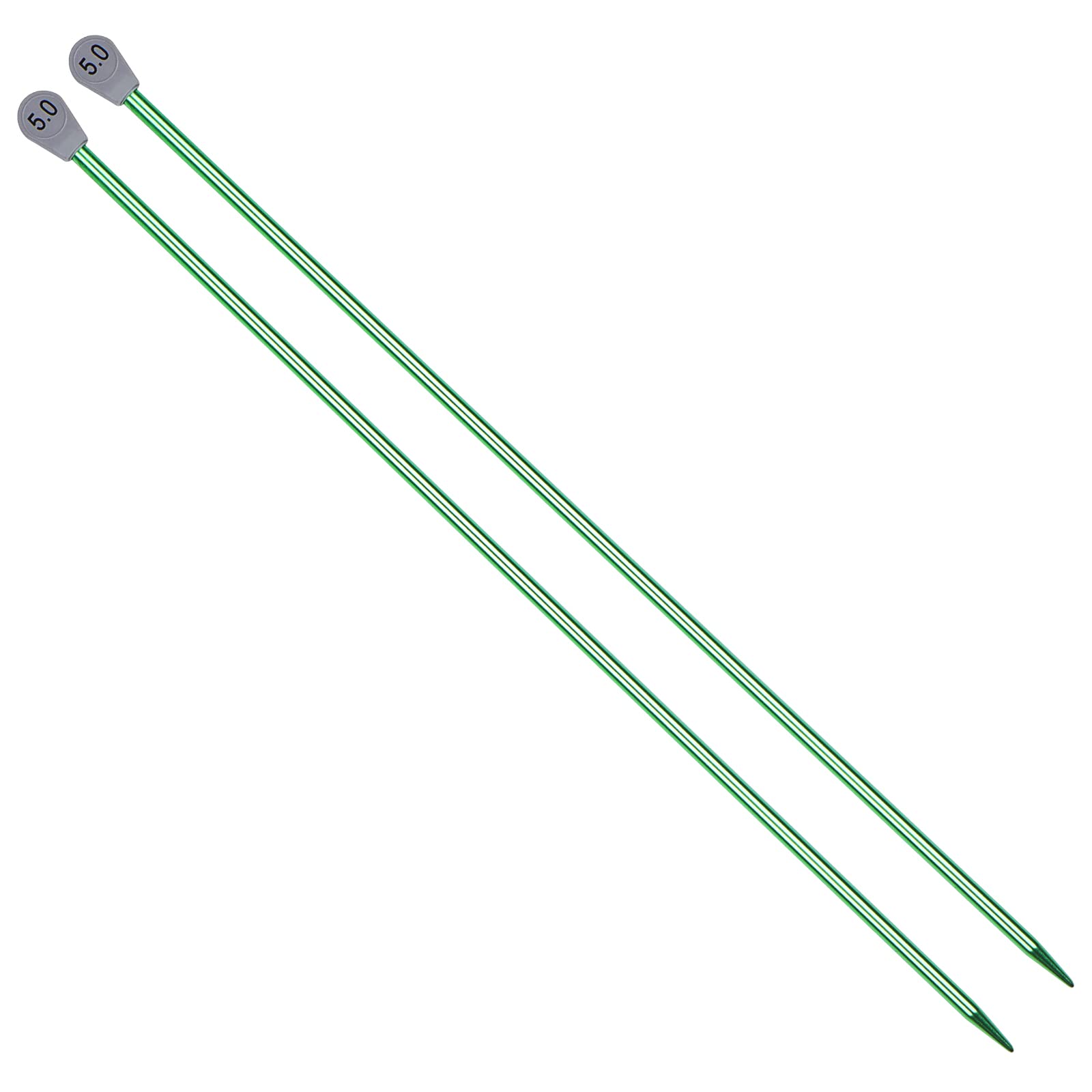 Coopay Aluminium Knitting Needles 5.0mm UK Size, Straight, 35cm Long, Lightweight, Non-Porous, Water-Resistant, Ideal for Beginners and Professionals, Available in Green