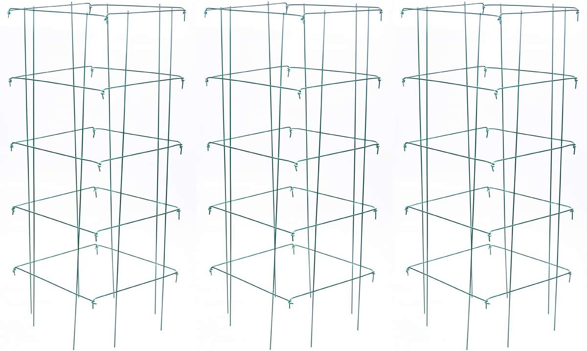 Burpee Medium Heavy Gauge Green Tomato 3 Cages | 14" x 14" x 40" | Made in The USA