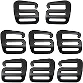 LUORNG 8PCS 4Pairs G-Hook Wave Buckles Backpack Strap Belt Hardware Carabiners Hook Outdoor Webbing Buckle Clips Adjustable Buckles Backpack Luggage Strap Webbing (4 Left + 4 Right)