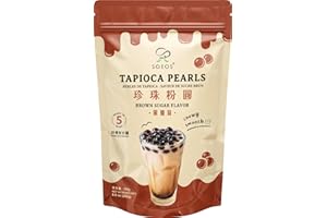 Soeos Boba Pearls, Black Tapioca Pearls 8.8 oz (0.55 lb), Black Sugar Flavor Boba Pearls for Bubble Tea, Smoothies & Desserts – Sweet, Chewy, and Ready to Cook