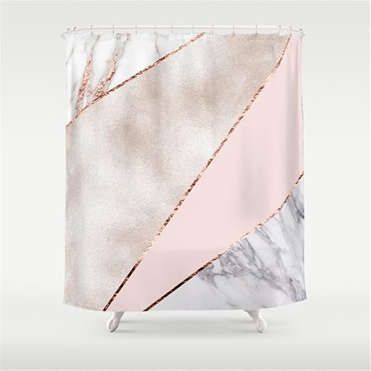 Amazon Com Huisfa Spliced Mixed Rose Gold Marble Shower Curtain