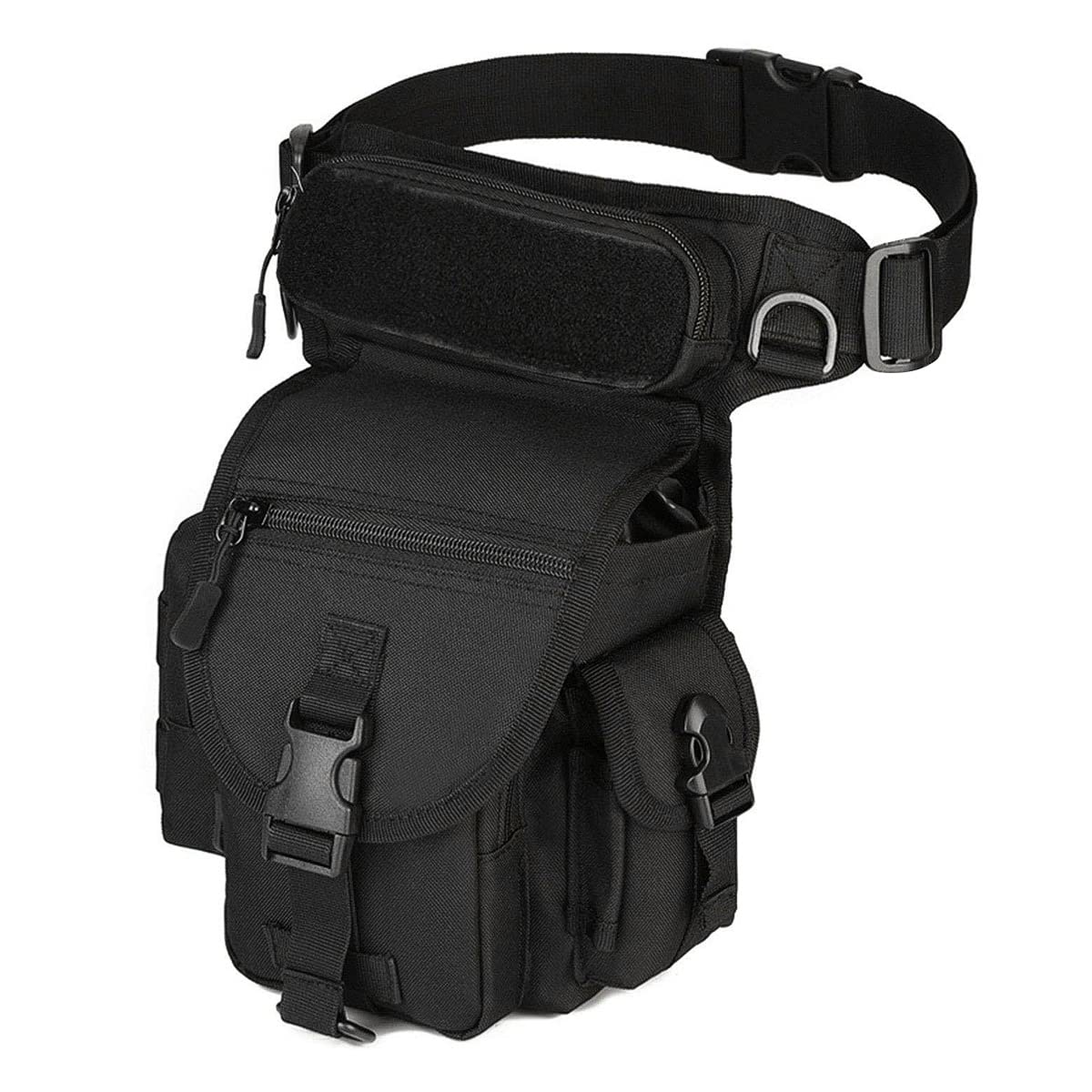 HUNTVP Military Tactical Molle Drop Leg Bag Utilitary Pouch Cross Over Leg Rig Thigh Pack for Motorcycle Cycling Riding Outdoors Camping — image 1