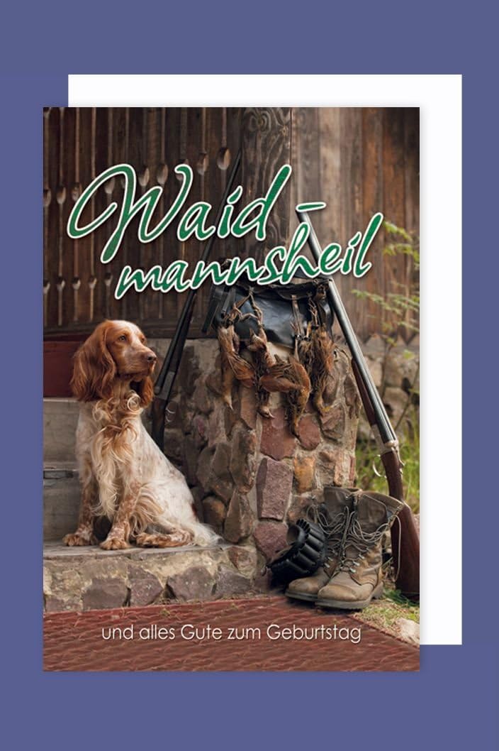 Hunter Waidmannsheil Shooting Greeting Card Birthday Card Dog 16x11 cm