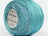 Petunia Light Turquoise Silver Metallic Braid Thread - 20 Gram 207 Yards