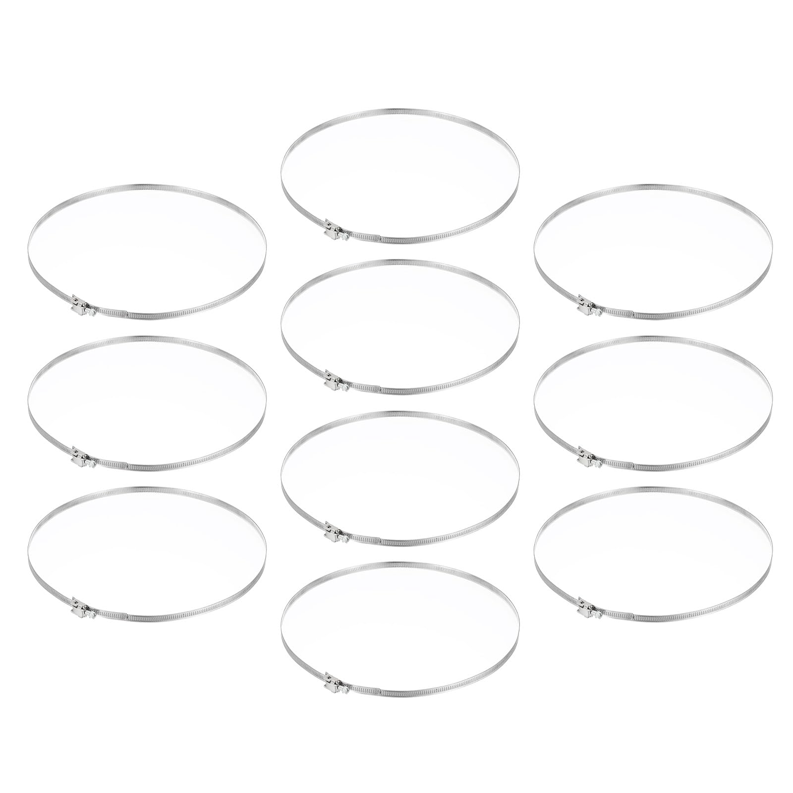 PATIKIL 10 Inch Adjustable Pipe Hose Clamp, 10 Pack Stainless Steel Air Ducting Clamp Worm Gear Drive Hose Clamps Pipe Clamp for Ventilation Duct (50mm-270mm)