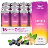 Moment Adaptogen Drink (Shark Tank) - Non Carbonated Botanical Tea - Calm, Clarity &amp; Relaxation with L-Theanine &amp; Ashwagandha - Non Alcoholic Drinks - 0 Sugar 0 Caffeine - 12 Pack 11.5 fl oz