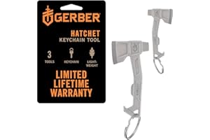 Gerber Gear Hatchet Keychain 3-in-1 Multitool, Clips to Pocket or Keychain with Bottle Opener, Flathead Driver, Package Opener, EDC Gear for Everyday Carry