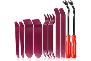 SourceTon Auto Trim Removal Tools Kit Set of 10 pcs, Car Panel Dash Radio Removal Installer Pry Tools Kit, Upholstery Removal Kit, Fastener Remover Pry Bar Scraper for Door Trim Molding Dash Panel
