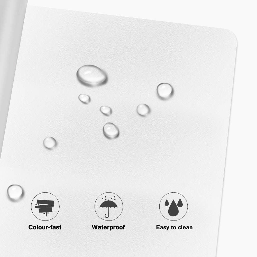 BUBM Desk Pad Office Desktop Protector 31.5" x 15.7", PU Leather Desk Mat Blotters Organizer Mouse Pad with Comfortable Writing Surface-White : Office Products