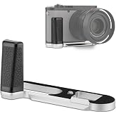 Haoge L-Shape Grip for Leica Q3 43 Q3 Camera Accessories HandGrip, Silver | Handle Grip Bracket for Leica Q3-43,Q3 Body, Built-in Quick Release Plate for Arca, Microfiber Leather, Comfortable Hold
