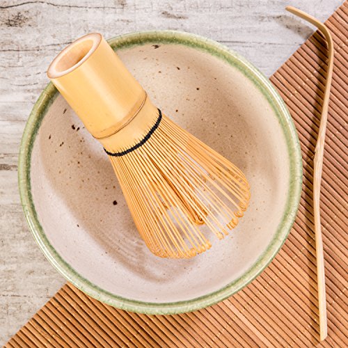 Tealyra - Matcha - Start Up Kit - 3 items - Matcha Green Tea Gift Set - Japanese Made Green Bowl - Bamboo Whisk and Scoop - Gift Box
