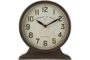 NIKKY HOME Antique Mantel Clock, Battery Operated Decorative Desk Table Clock for Home, Office, Living Room, Bed Room, Brown