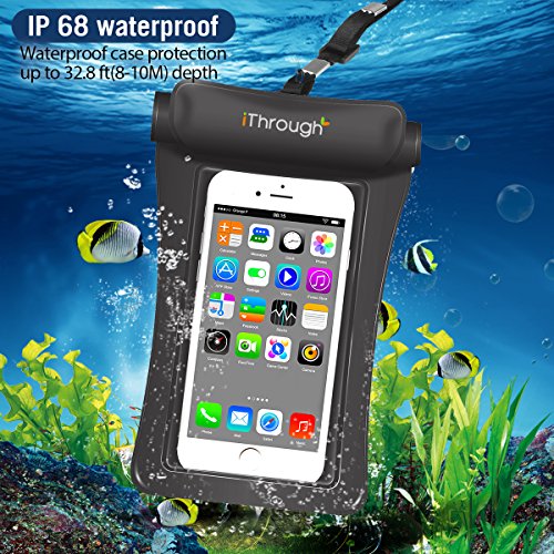 Universal Waterproof Case, iThrough Waterproof Pouch IPX8 Heavy-Duty Case Dry Bag Pouch for iPhone X/8/8 Plus/7/7 Plus/6/6s Plus/5s/se/Galaxy S5/S6/S7 Edge plus sS8 S9 Note 4/5/5/7/8 (4 Packs)
