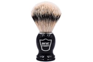 PARKER SAFETY RAZOR Parker Silvertip Badger Shaving Brush with Resin Handle & Resin Stand | 22mm Soft Knot for Rich Lather | Handcrafted Brush for Shave Cream or Soap | Premium Wet Shaving Accessory | Iconic Brand