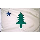 PringCor 3x5FT Large Maine State Flag Banner 1901-1903 ME (3x5FT Historical)