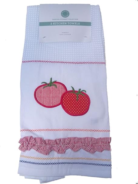 Martha Stewart Collection Kitchen Towels Set Of 2 Tomato Amazon