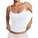 Trendy Queen Womens Double Lined Adjustable Spaghetti Strap Tank Tops | Summer Camisole Athletic Workout Gym Going Out Cute Basic Crop Top for juniors