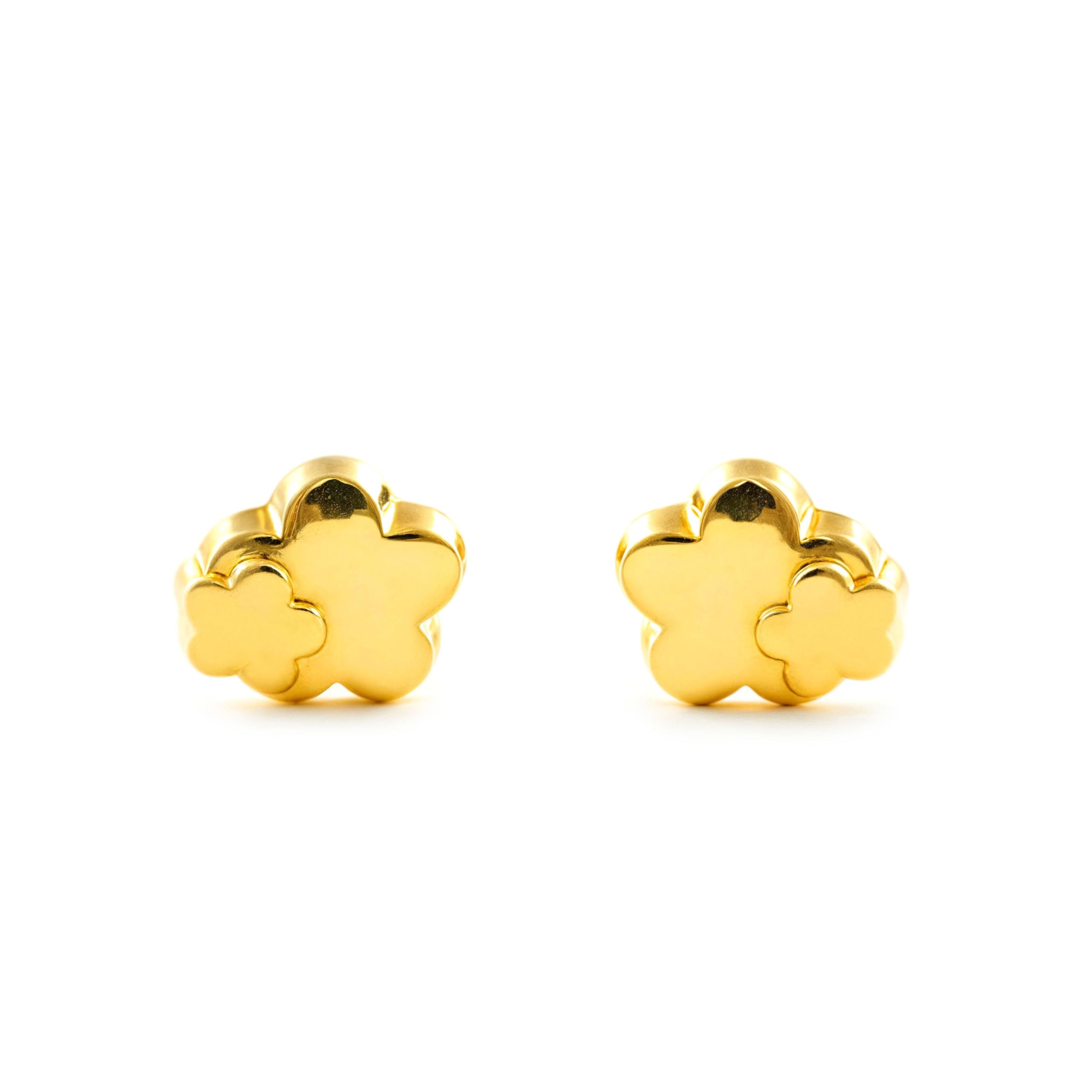 9ct Yellow Gold flower Children's Earrings